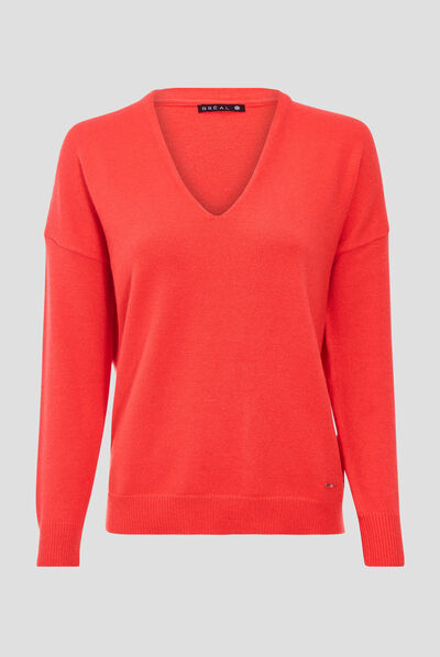 Pull manches longues rose femme