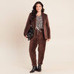Pantalon coupe mom en velours marron femme