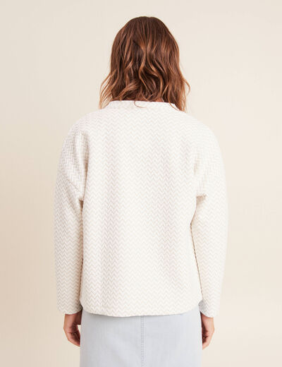 Veste matelassée col châle ecru femme