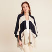 Poncho avec poches bleu foncé femme