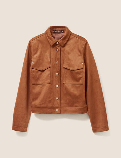 Veste doublée marron foncé femme