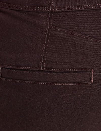 Pantalon coupe bootcut &agrave; pont marron fonc&eacute; femme