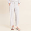 Pantalon fluide coupe barrel bleu femme