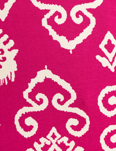 T-shirt manches courtes rose fushia femme