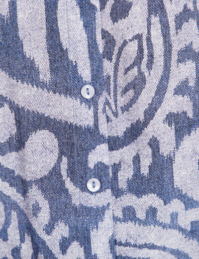 Chemise manches longues fluide bleu femme