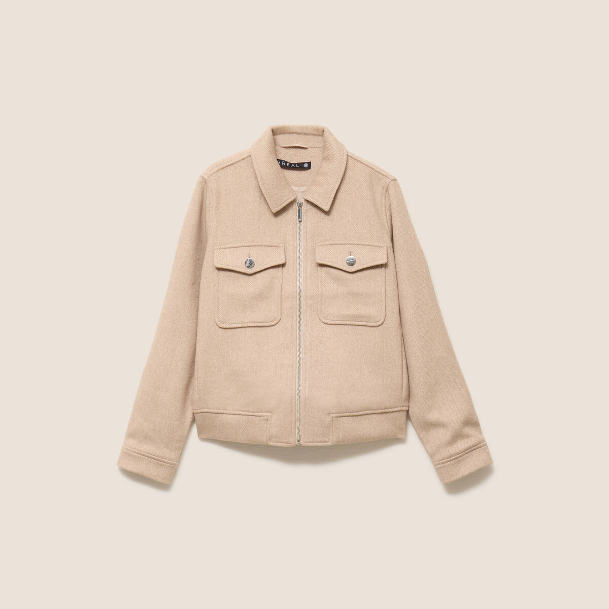 Veste manches longues doubl&eacute;e creme femme