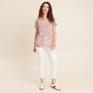 Blouse crêpe manches courtes vert kaki femme