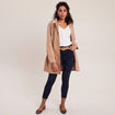 Jean ajusté taille haute denim brut femme