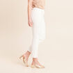 Jean coupe droite 7/8&egrave;me taille bascul&eacute;e blanc femme
