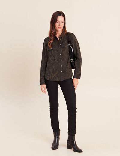 Chemise manches longues vert femme