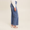 Jean large à pont denim stone femme