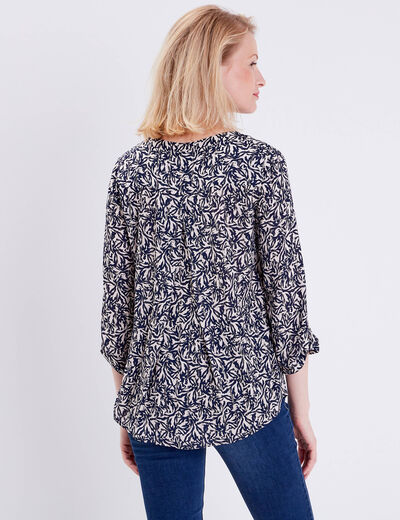 Blouse manches 3/4 noir femme