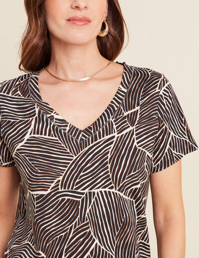 T-shirt manches courtes noir femme