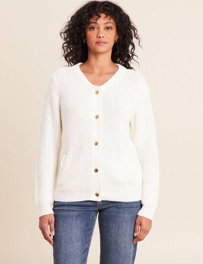 Bomber manches longues ecru femme