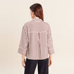 Chemise ample manches 3/4 marron femme