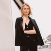 Veste tailleur velours noir femme