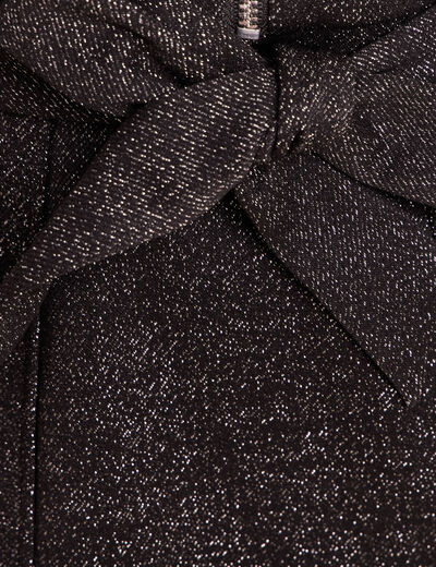 Robe &agrave; paillettes avec ceinture int&eacute;gr&eacute;e noir femme
