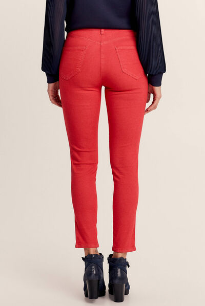 Pantalon léger taille standard 7/8ème rouge femme