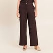 Pantalon large 7/8&egrave;me marron femme
