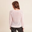 Pull col rond manches longues rose clair femme