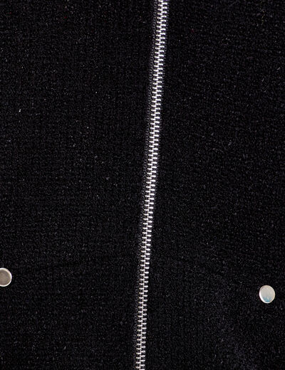 Gilet manches longues zippé noir femme