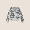 Pull col v &agrave; sequins gris femme