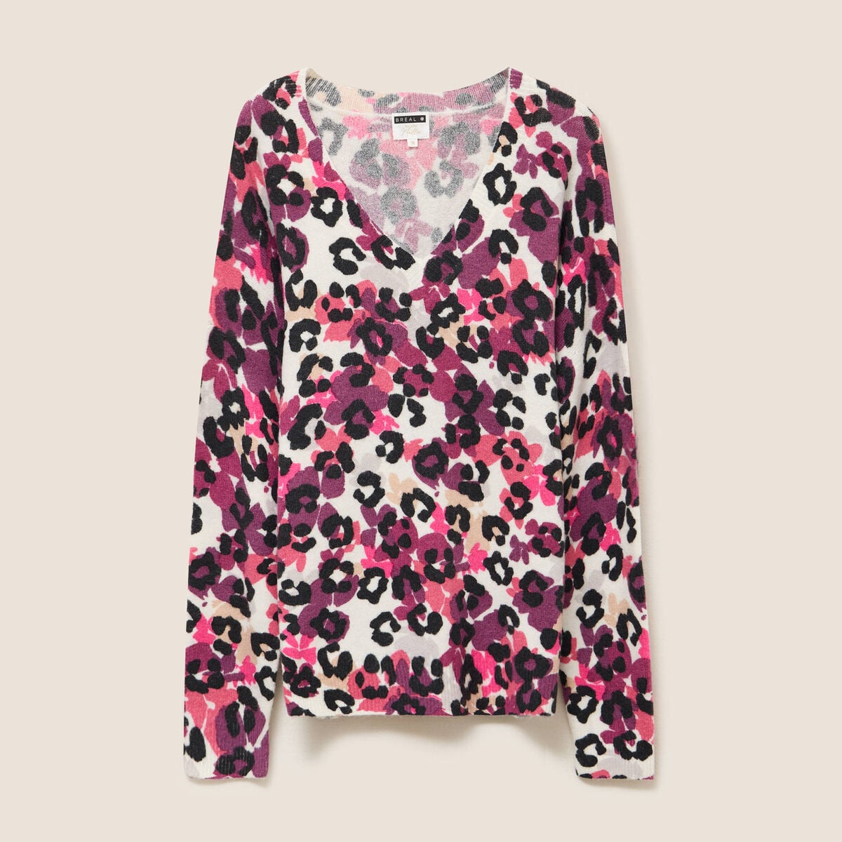 Pull manches longues beige femme