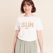 T-shirt col rond manches courtes ecru femme