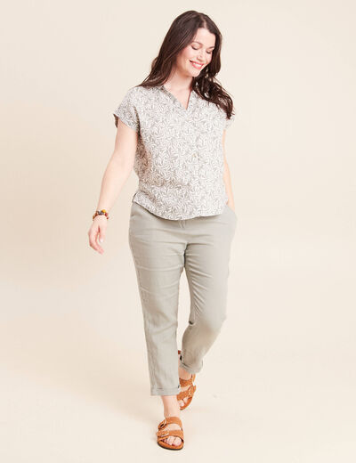 Chemise sans manches vert kaki femme