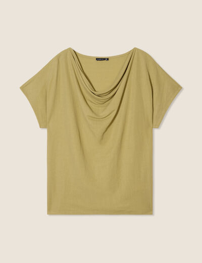 T-shirt manches courtes vert olive femme