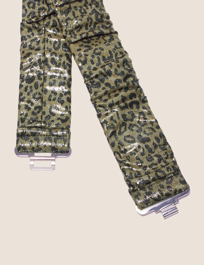 Ceinture large élastiquée vert kaki femme