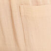 Pantalon mom 7/8&egrave;me en coton beige femme