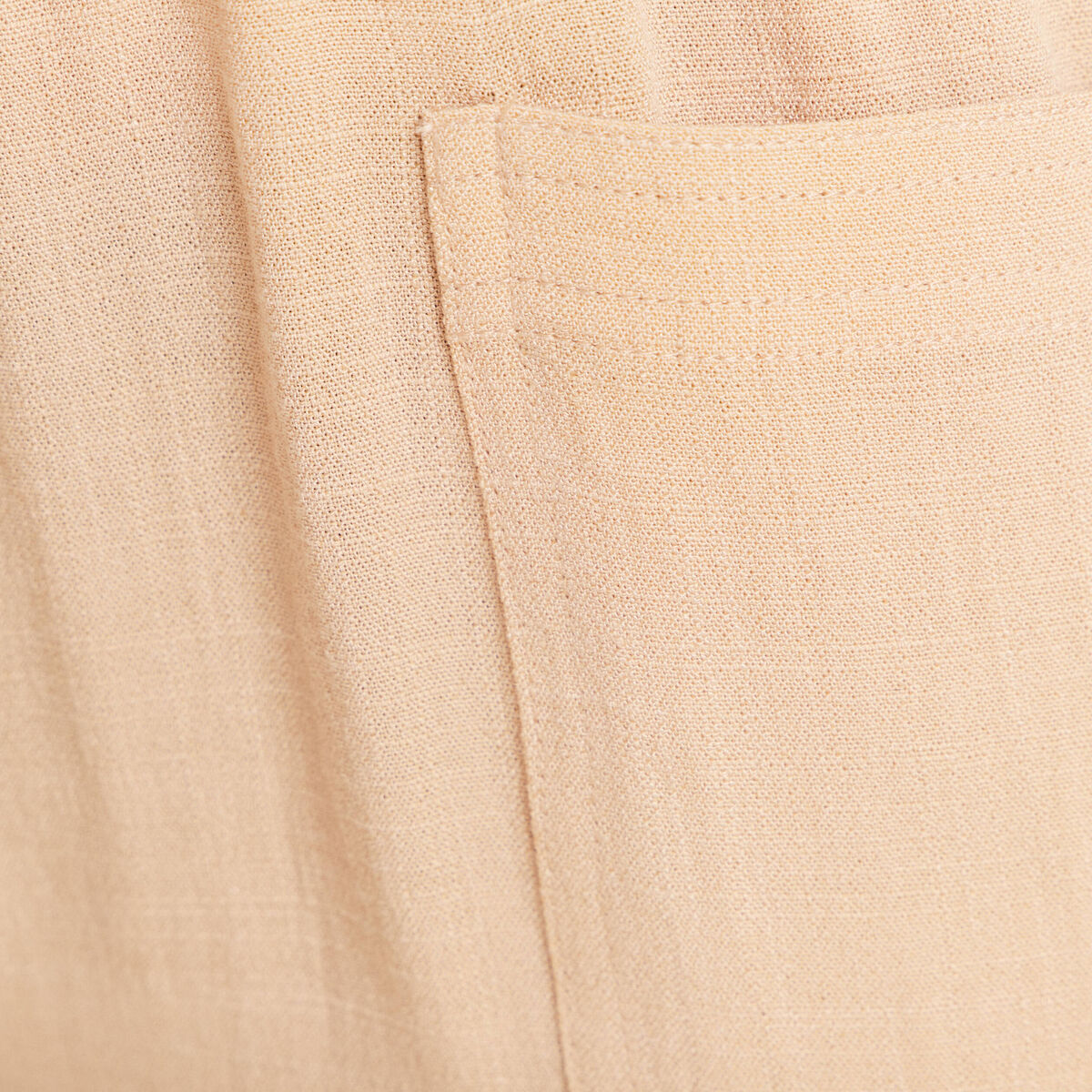 Pantalon mom 7/8&egrave;me en coton beige femme