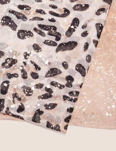 Foulard fin avec brillance ecru femme
