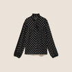Blouse droite manches longues noir femme