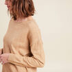 Pull manches longues beige femme