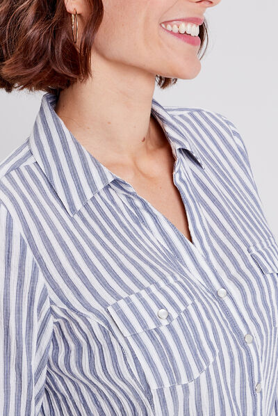 Chemise manches longues ecru femme