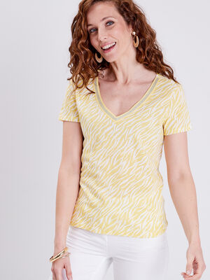 T shirt manches courtes terracotta femme