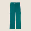 Pantalon flou cargo 7/8ème vert femme