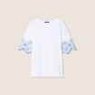 T-shirt manches courtes brodé blanc femme