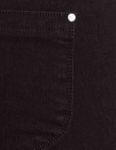 Jean ajust&eacute; 7/8&egrave;me taille bascul&eacute;e noir femme