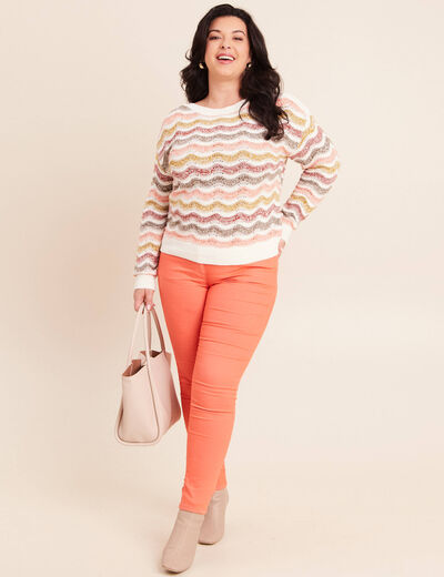 Pull col bateau manches longues vert femme