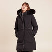 Parka d&eacute;perlante &agrave; capuche noir femme