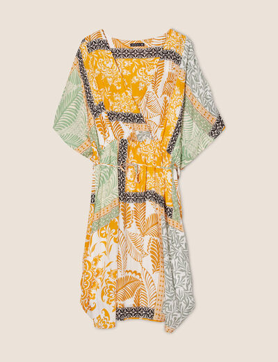 Robe imprimée jaune femme