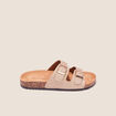 Mules à paillettes couleur or femme