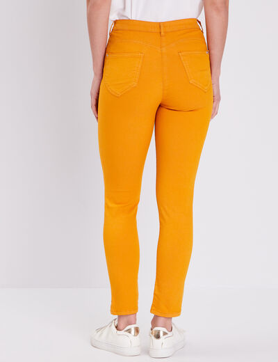 Pantalon léger taille standard 7/8ème jaune moutarde femme