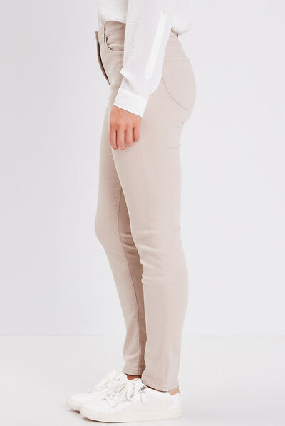 Jean magique ajusté taille standard rose poudrée femme