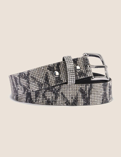 Ceinture large couleur argent femme