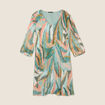 Robe évasée plissée multicolore femme