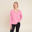 Sweat manches longues rose femme